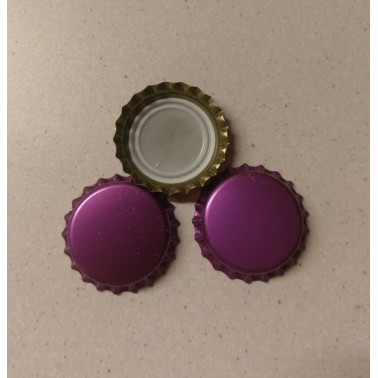 Bouchons couronnes violet foncé 26mm (100 pièces)