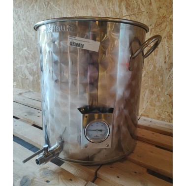 Casserole POLSINELLI inox 75lt avec thermomètre , sans faux-fond