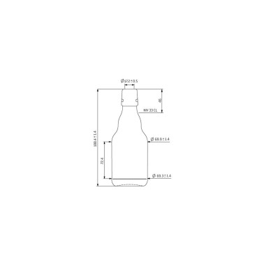 Bouteille couronne 33 cl brun Steinie fermeture mécanique (264 bouteilles en vrac)