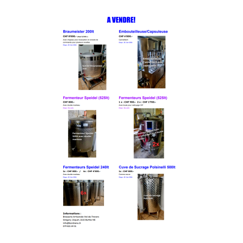 Braumeister 200lt, fermenteur Speidel, divers