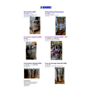 Braumeister 200lt, fermenteur Speidel, divers