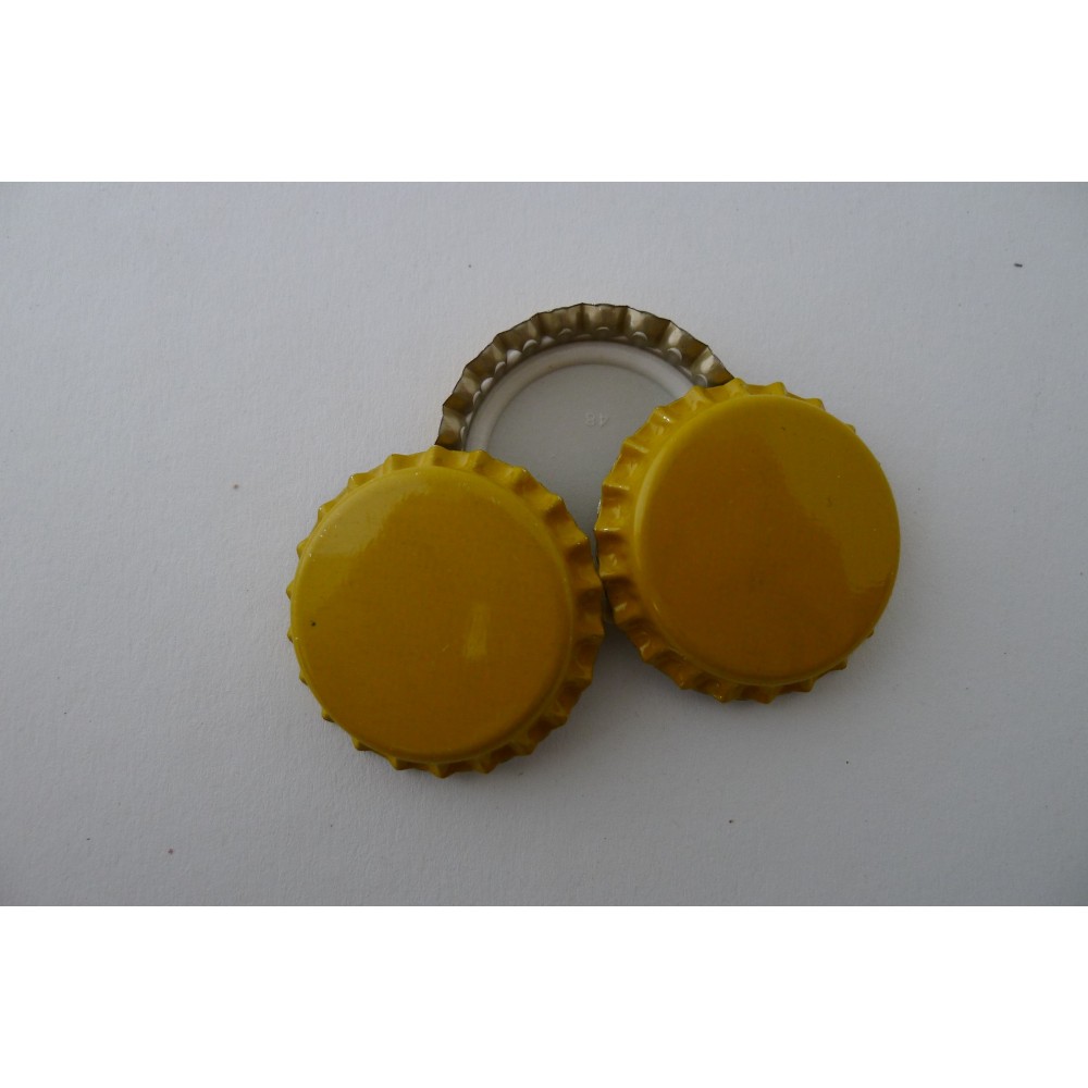 Bouchons couronnes jaune 29 mm(100 pièces)