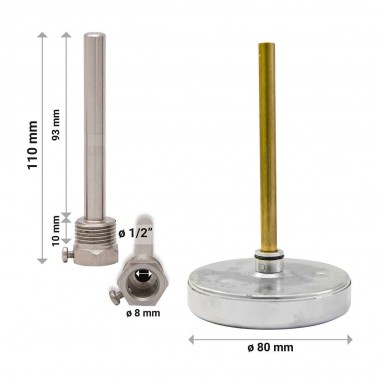 Thermomètre avec sonde 110mm