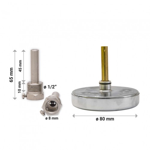 Thermomètre avec sonde 65mm